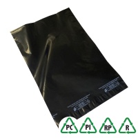 Black Mailing Bags 14 x 20, 355 x 508 + Lip - Qty 25 