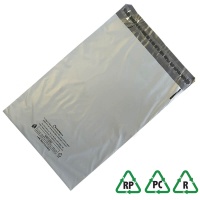 Grey Recycled Mailing Bags 850 x 1050 + 40, 34 x 42, (45mu)  - Qty 25