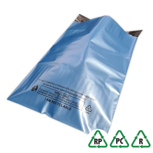 Heavy Duty Metallic Blue Mailing Bags