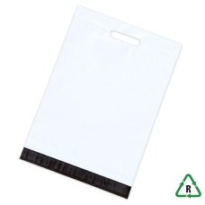 White Mailing Bags With Handles 10 x 14, 250 x 350mm + Lip, Qty 50 