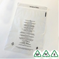 35mu Clear LDPE Bags PWN 204 x 275 + 40mm Lip Perm SAS - Qty 100 