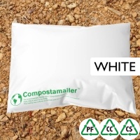 Compostamailer™  Compostable Mailing Bag - White - 40mu - 300x400+40mm Lip, Perm SAS - Qty 50 Bags 