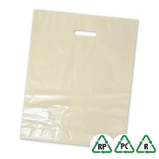 Varigauge Carrier Bags 15 x 18 x 3, 381 x 457 x 76 - Ivory - Qty 5