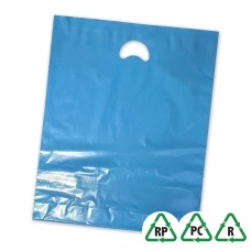 Varigauge Carrier Bags 15 x 18 x 3 Inches - Sky Blue - Qty 5