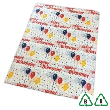 Happy Birthday - Printed Stock Tissue Paper - 500 x 750mm - Qty 240 Sheets