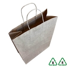 Kraft Brown Paper Carrier Bag | Twisted Handle - 260x120x350mm (10x5x14")  - Qty 50