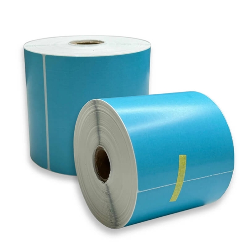 Blue Direct Thermal Printer Label