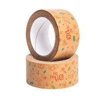 Kraft Paper Tape - Christmas Mix Print - Hotmelt Glue - 48mmx 50m